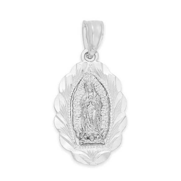 925 Sterling Silver Guadalupe Pendant - Virgin Mary Religious Jewelry Gifts - Picture 1 of 5